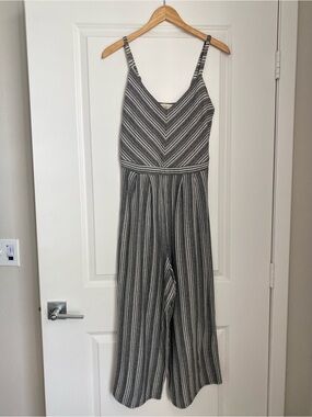 Tilly's Black & White Striped Wide-Leg Jumpsuit
